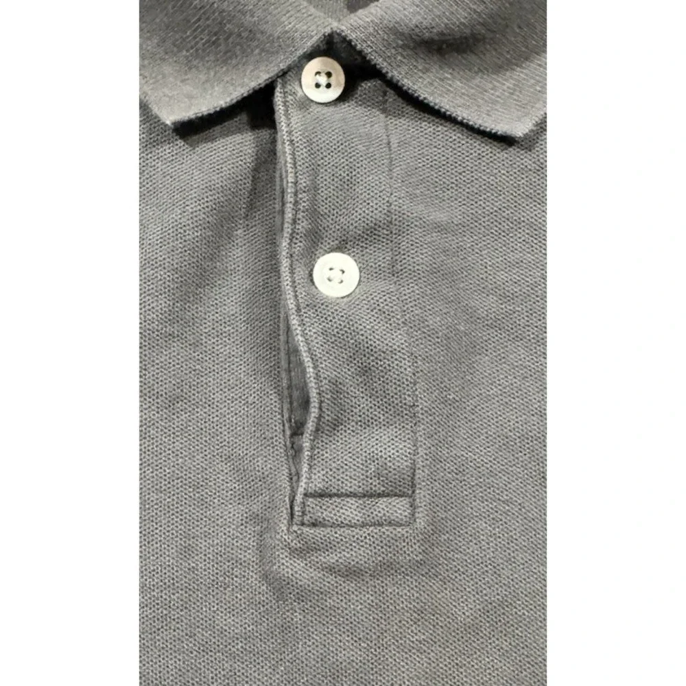 Banana Republic Polo Shirt Mens Large Gray Short Sleeve Cotton Preppy Casual